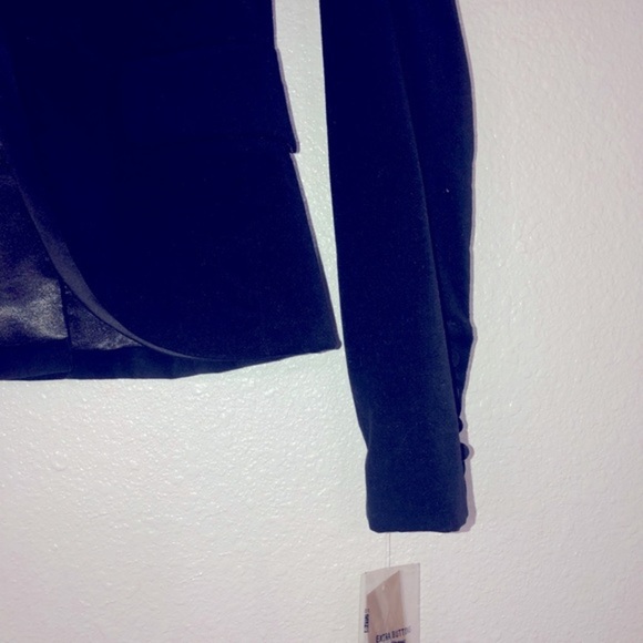 Rachel Roy black slim fit velvet luxe elegant blazer with satin lapel size 0 new - Picture 14 of 16